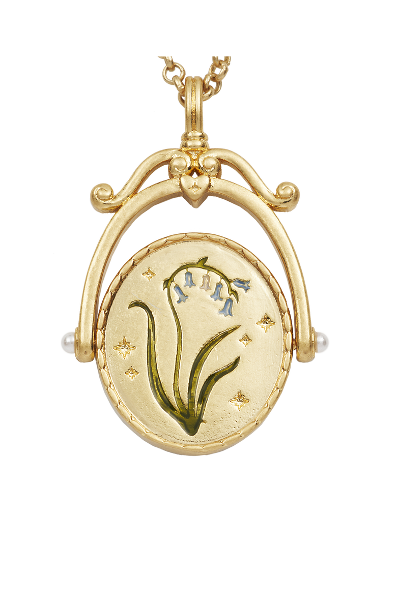 Fable England B Initial Bluebell Gold Spinner Chain Necklace, Alternate, color, Gold