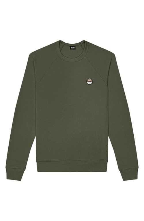 Dalix Cappuccino Fleece Sweatshirt In Military Green
