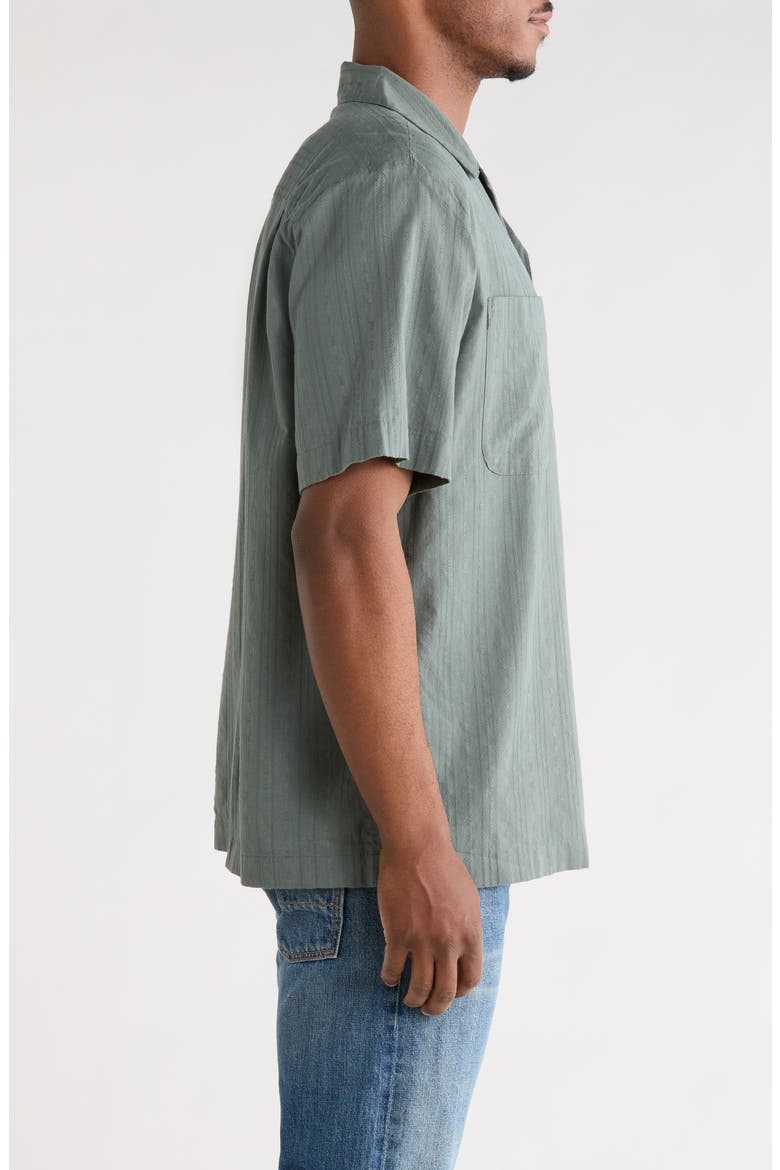Gareth Cotton Seersucker Camp Shirt, Alternate, color, VELVET GREEN