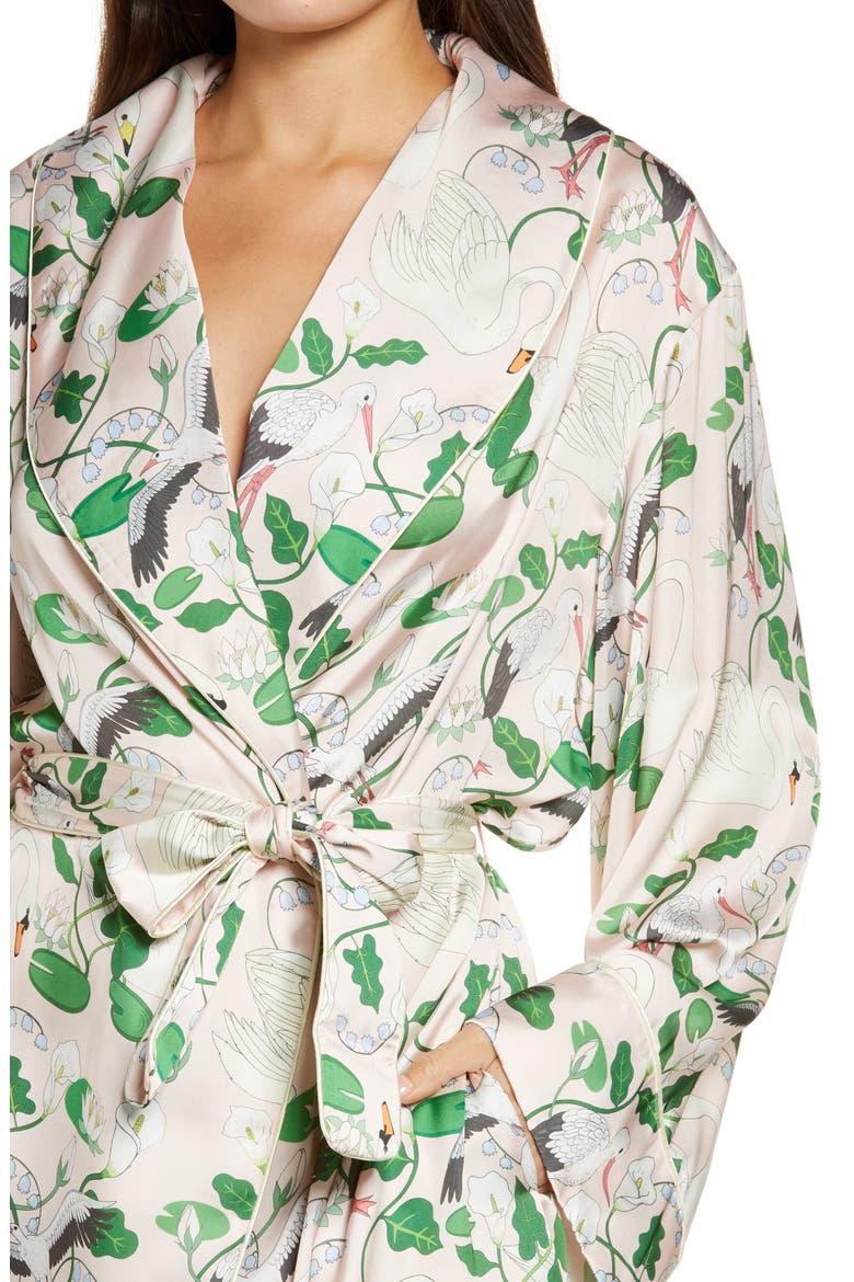 Botanical Garden Wrap Robe, Alternate, color, PEACH