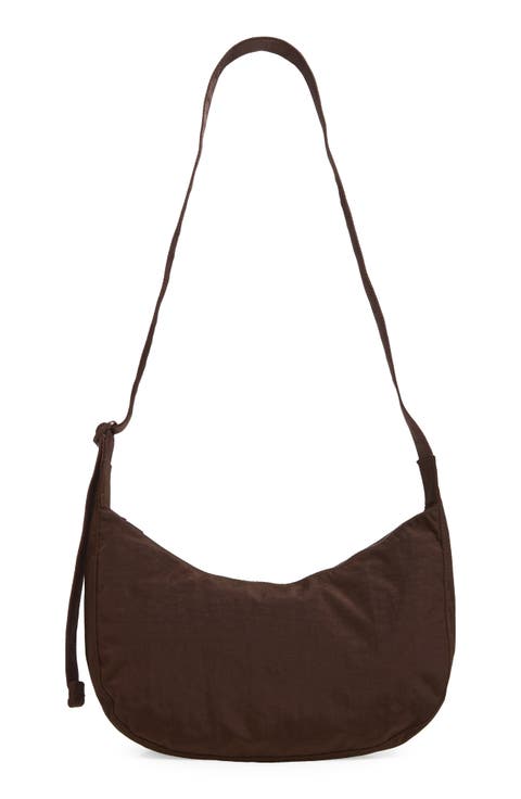 Medium Crescent Recycled Nylon Crossbody Bag