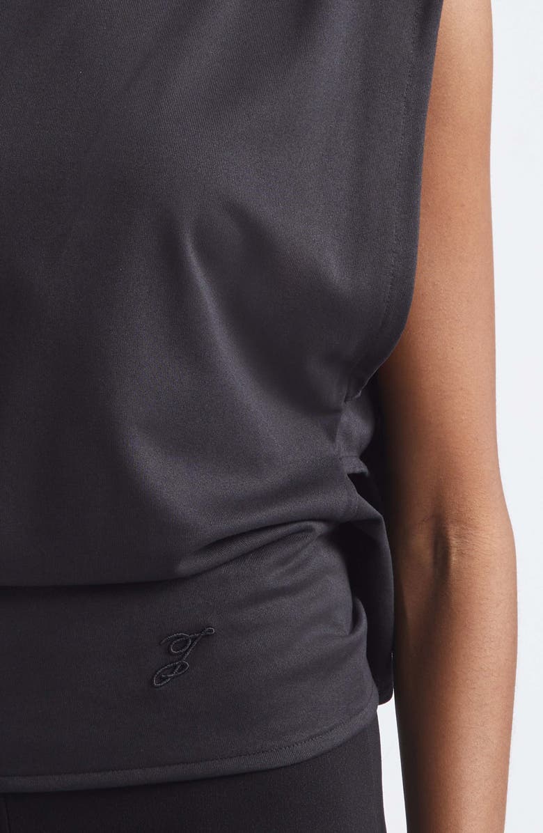 Jacquemus Le Moisson Draped Paper Jersey Apron Top, Alternate, color, Black
