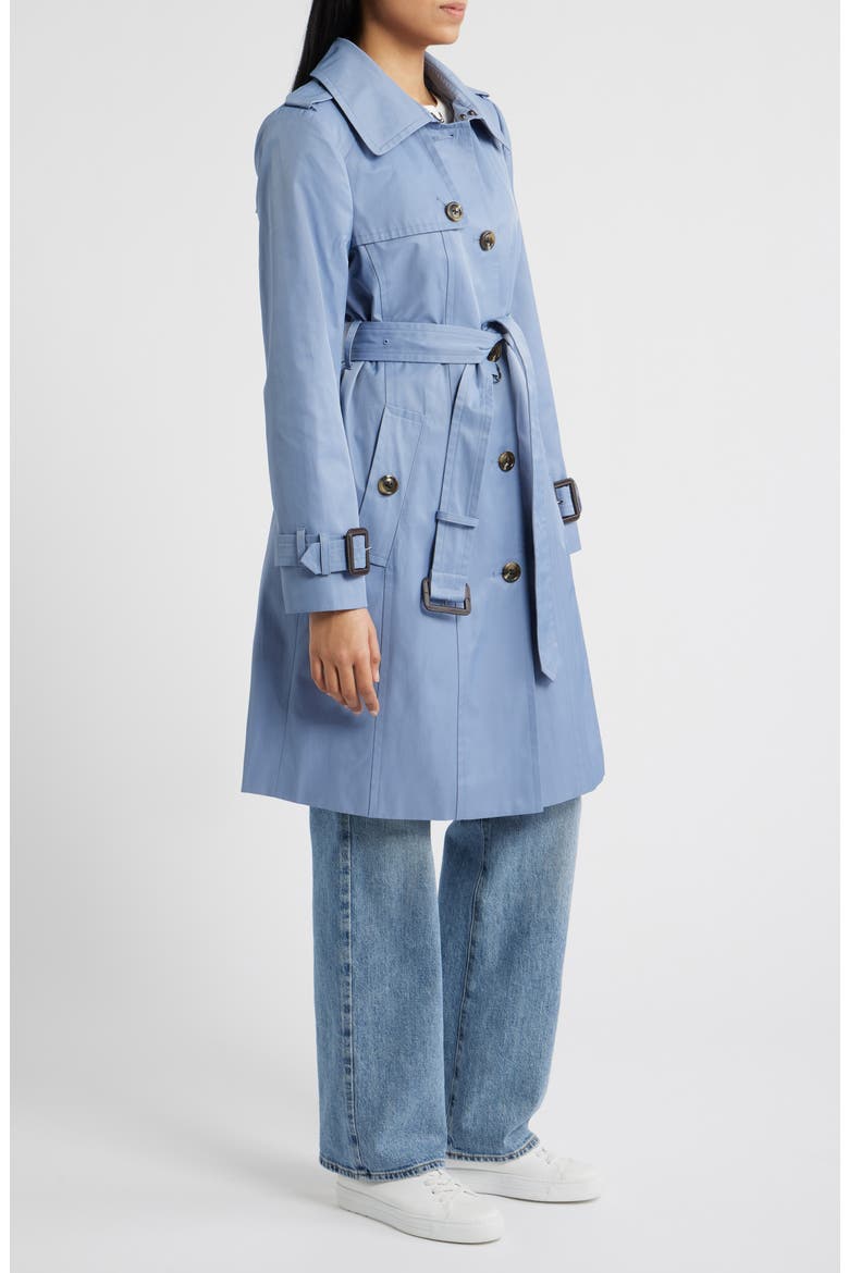 Water Resistant Belted Trench Coat, Alternate, color, WASHED DENIM