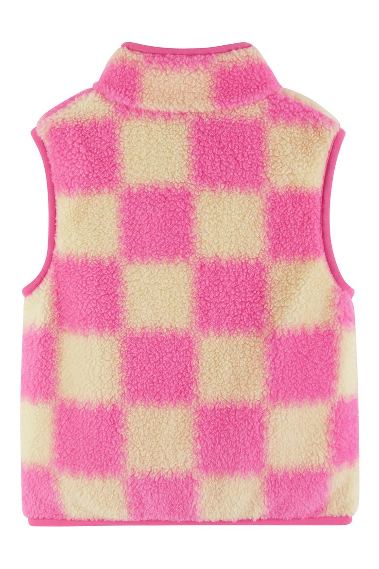 Kids' Fleece Check Vest, Alternate, color, PINK CHECKER