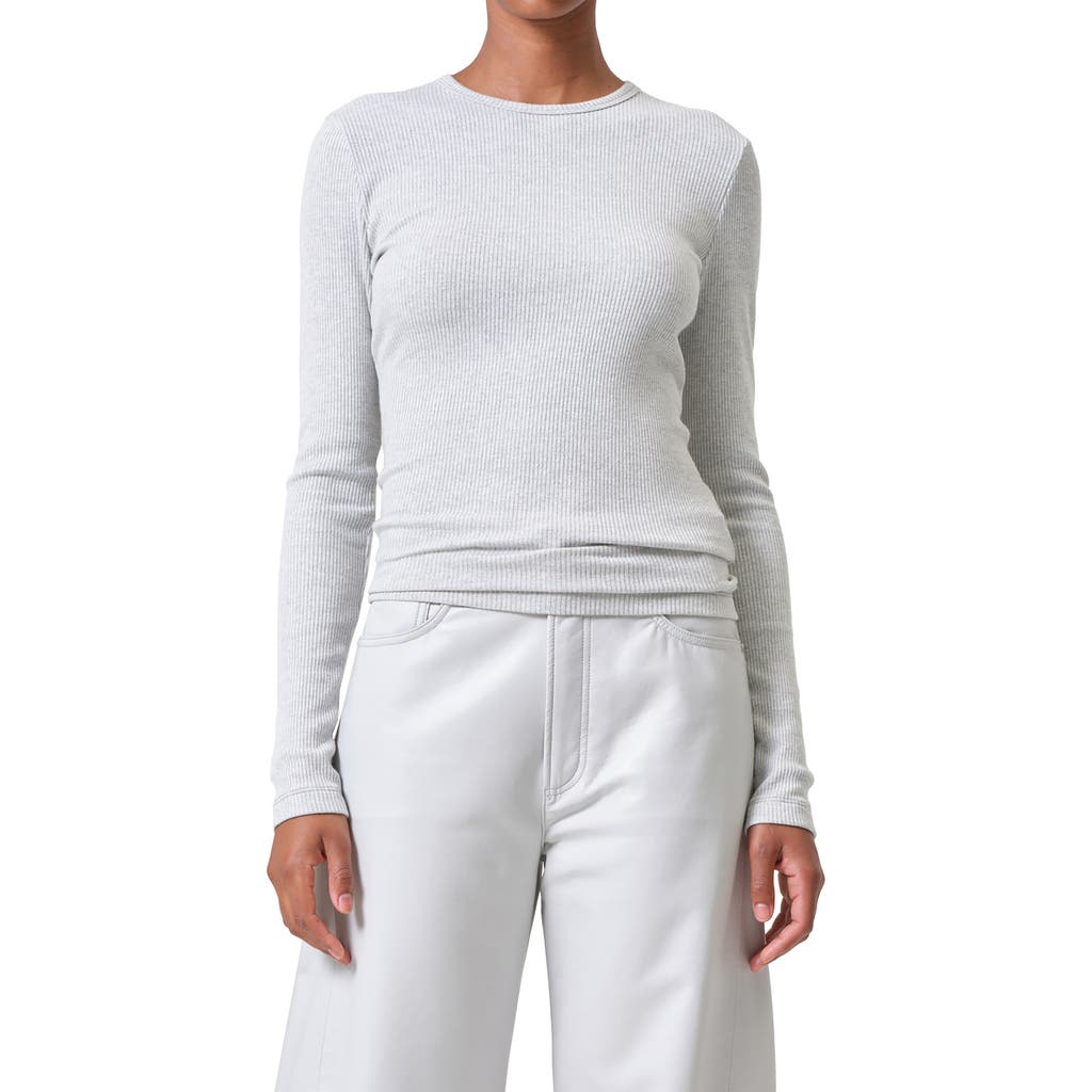 Agolde Delphi Rib Slim Top In Gray