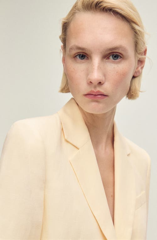 Mango Notch Lapel Blazer In Yellow