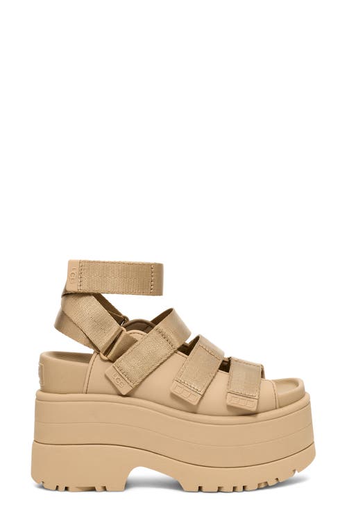 Ugg(r) Goldenrise Ankle Strap Platform Sandal In Mustard Seed