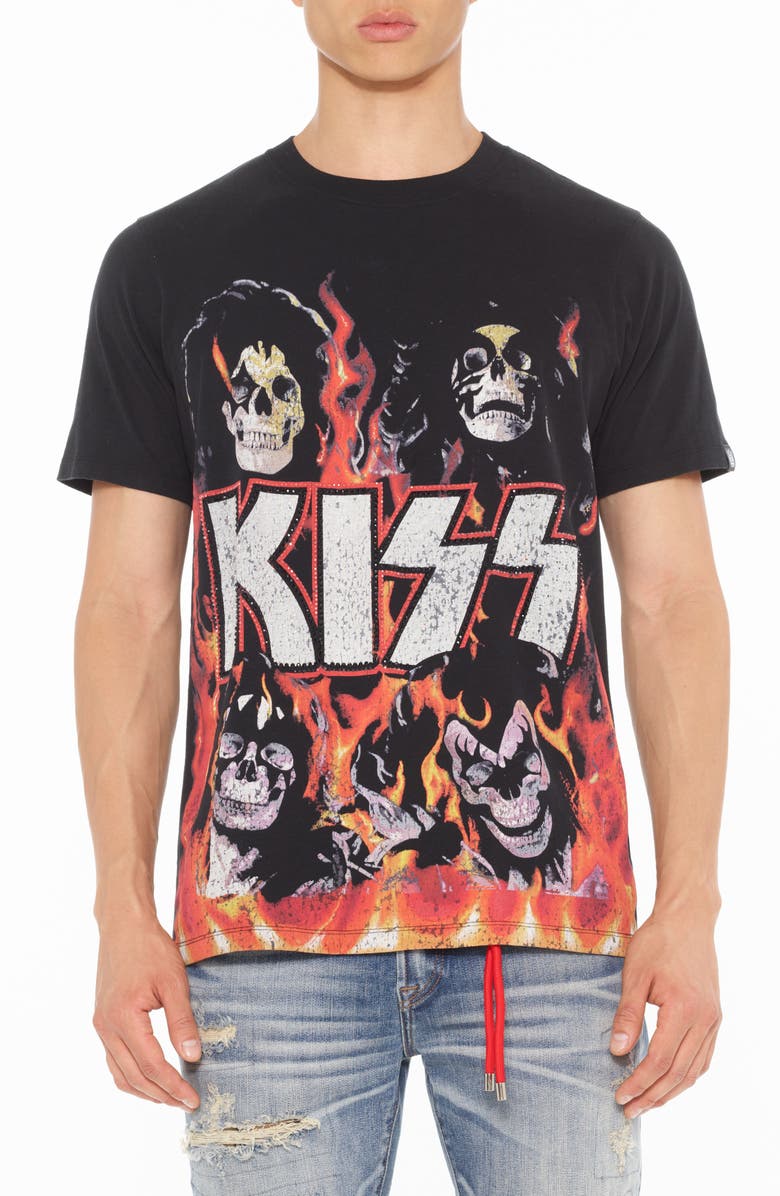 Cult of Individuality Kiss Crewneck Graphic T-Shirt, Main, color, 