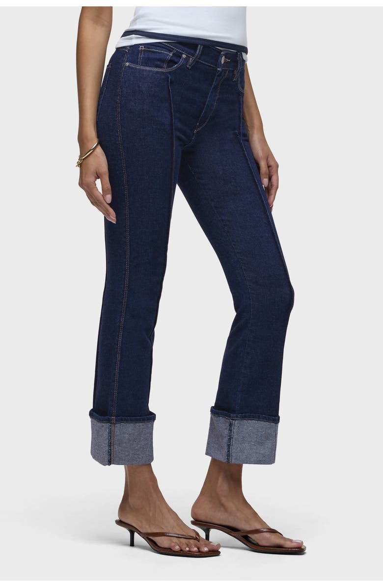 Hudson Jeans Barbara Pintucked Cuffed Bootcut Crop, Alternate, color, Rinse