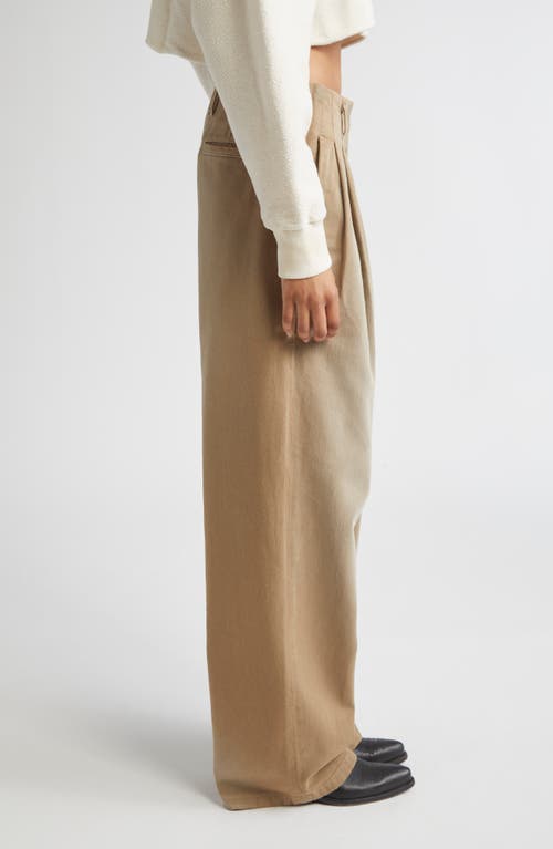 Golden Goose Journey Hollywood Waist Twill Wide Leg Pants In Brown