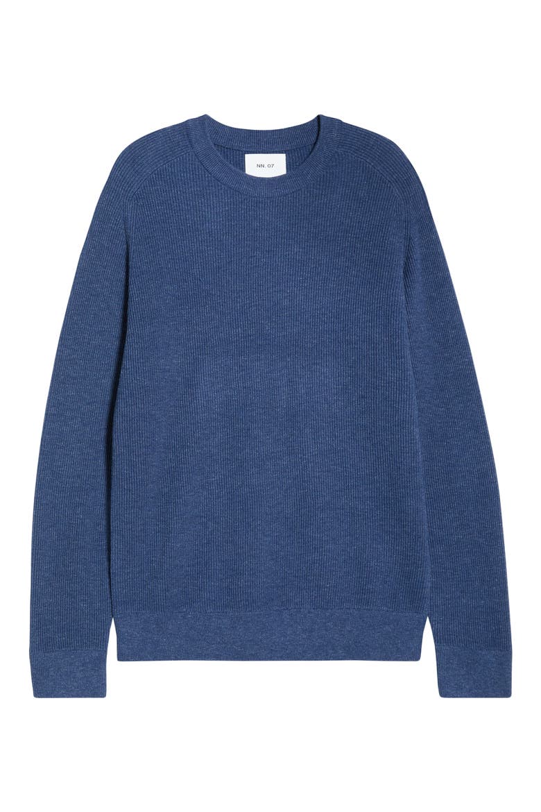 Kaley 6499 Cotton Crewneck Sweater, Alternate, color, DENIM BLUE