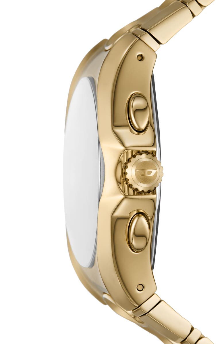DIESEL<sup>®</sup> D-Curve Goldtone Chronograph Bracelet Watch, 48mm, Alternate, color, Gold
