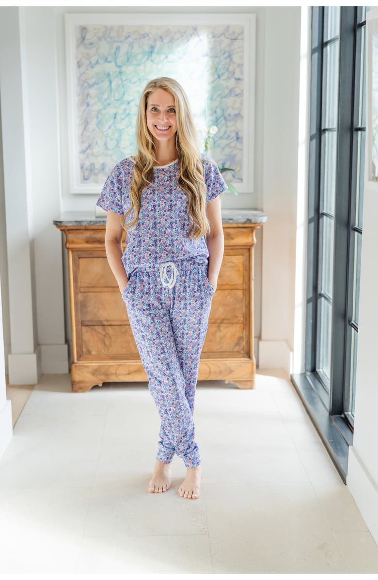 Lila and Hayes Melanie Women's Pajama Jogger Set, Alternate, color, Blackberry Floral