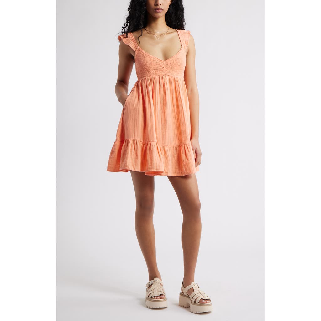 Bp. Cotton Gauze Skirted Romper In Pink