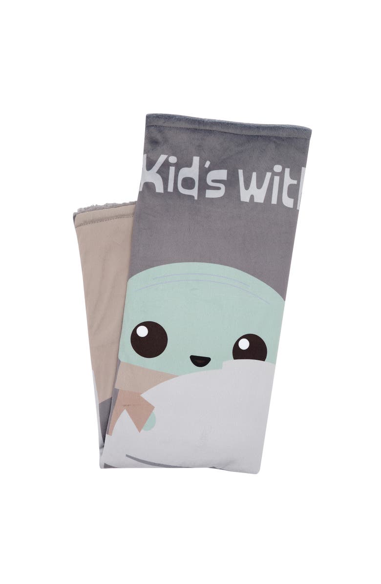 Lambs & Ivy Star Wars The Kids with Me Grogu/The Child/Baby Yoda Baby Blanket, Alternate, color, Grey
