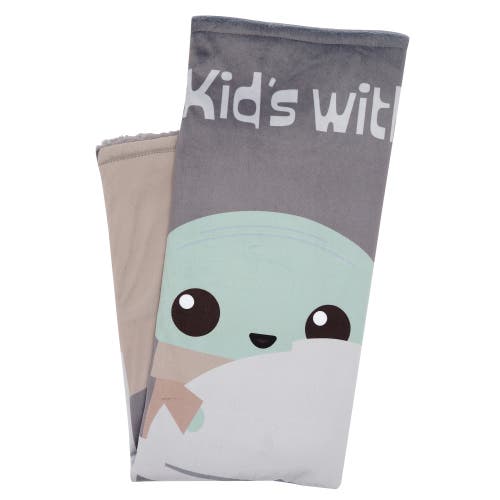 Lambs & Ivy Star Wars The Kids With Me Grogu/the Child/baby Yoda Baby Blanket In Gray