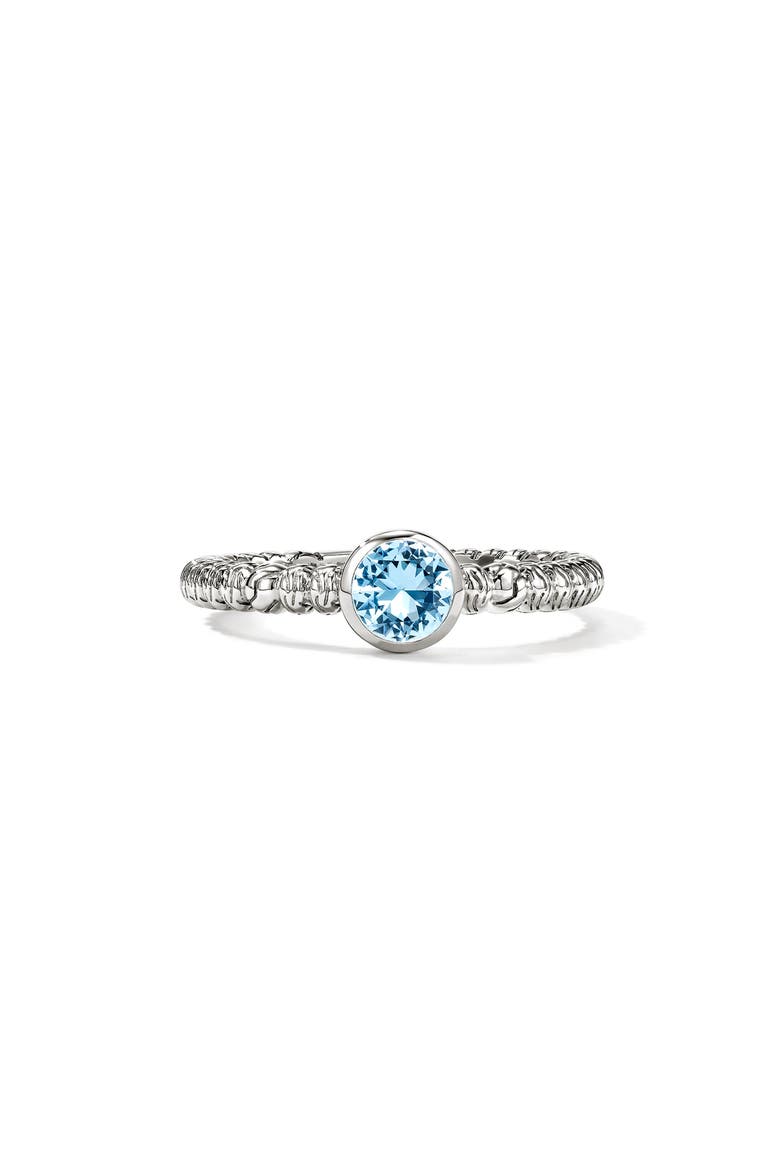 Heishi Sterling Silver Topaz Ring, Main, color, SILVER
