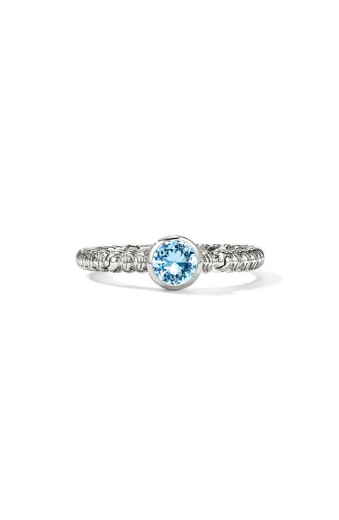Heishi Sterling Silver Topaz Ring