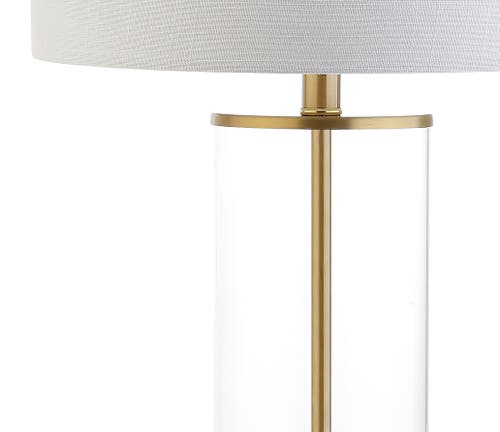 Shop Jonathan Y Collins 29.25" Glass Led Table Lamp In Clear/brass Gold