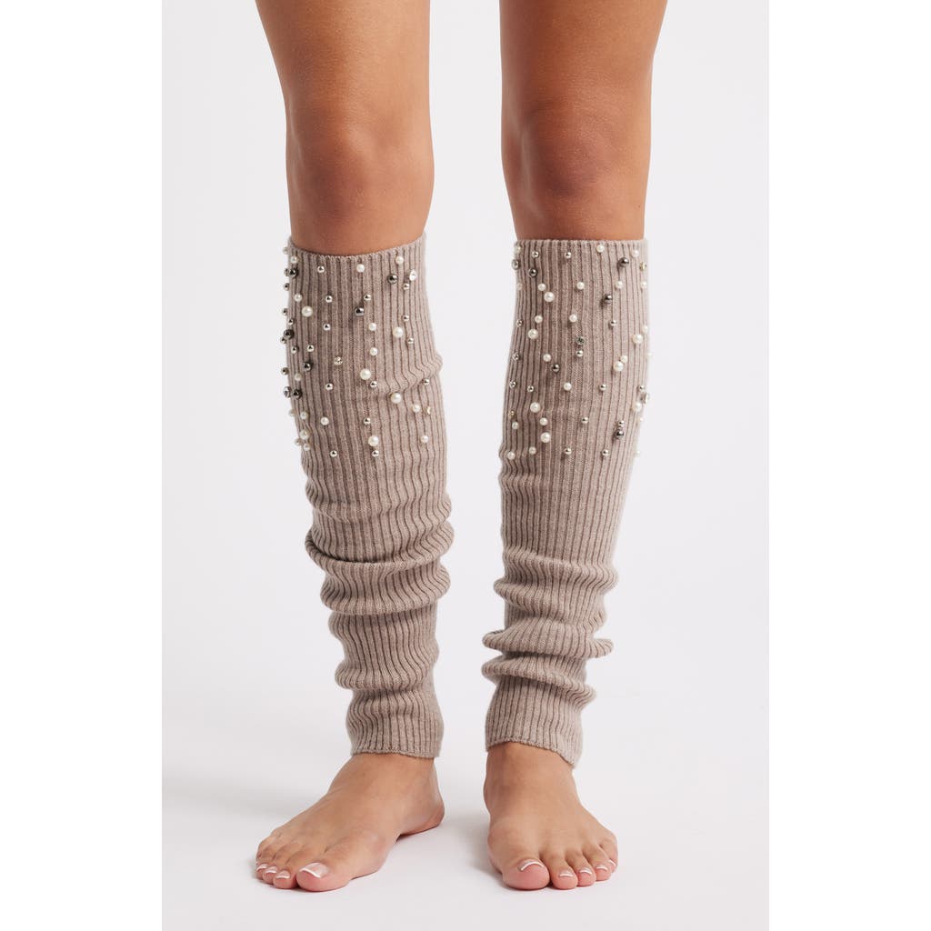 High Heel Jungle Blake Embellished Leg Warmers In Brown