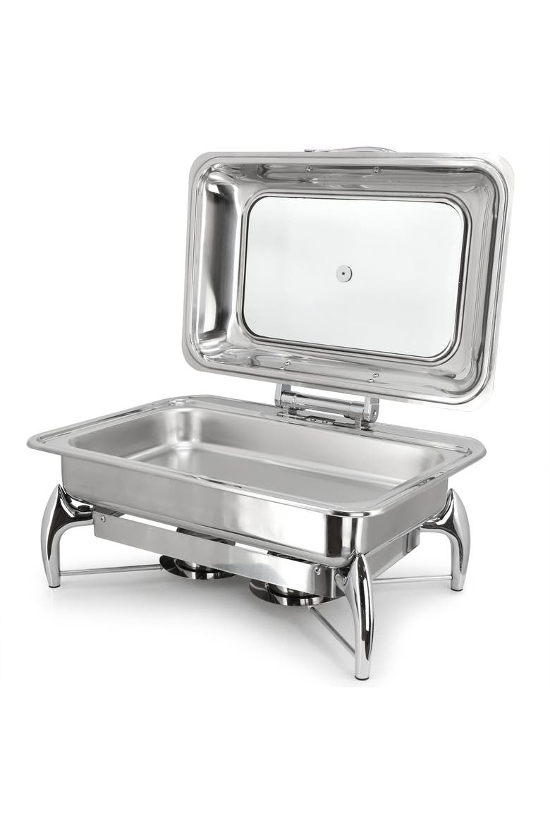 9.5 Quart Stainless Steel Rectangle Chafing Dish, Alternate, color, Silver