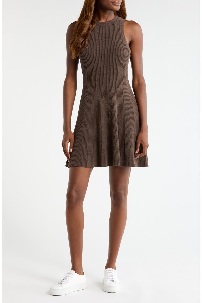Adela Rib Knit Minidress, Main, color, DENSE SMOKE