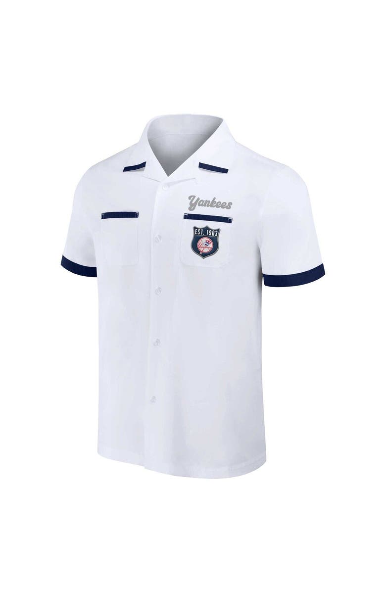 Darius Rucker Collection by Fanatics Men's Darius Rucker Collection by Fanatics  White New York Yankees Bowling Button-Up Shirt, Alternate, color, White