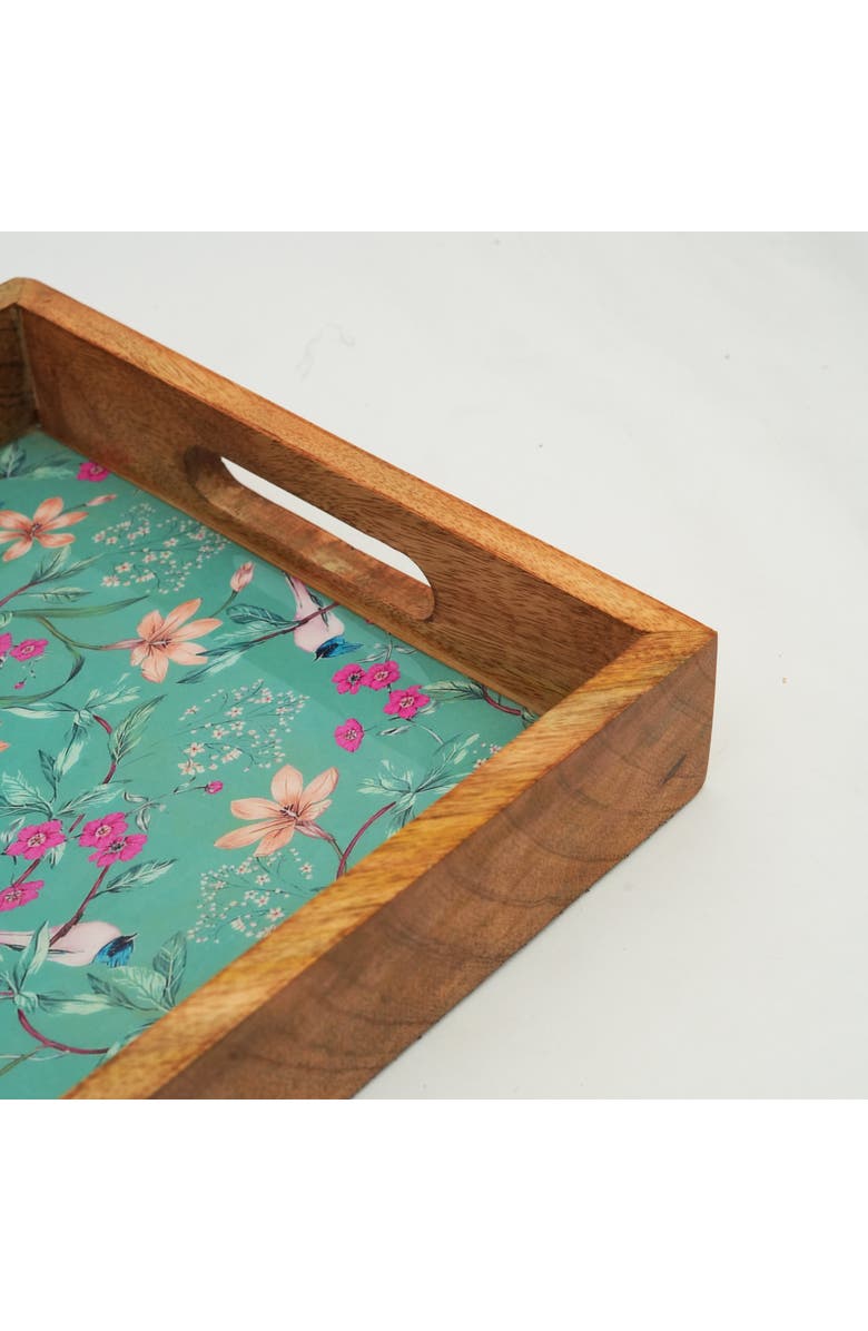 Mela Artisans Aqua Flora Inlay Tray, Alternate, color, Aqua Flora