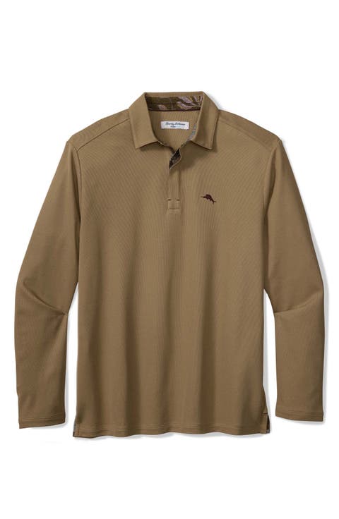 Vintage Vines Long Sleeve Five O'Clock IslandZone® Piqué Polo