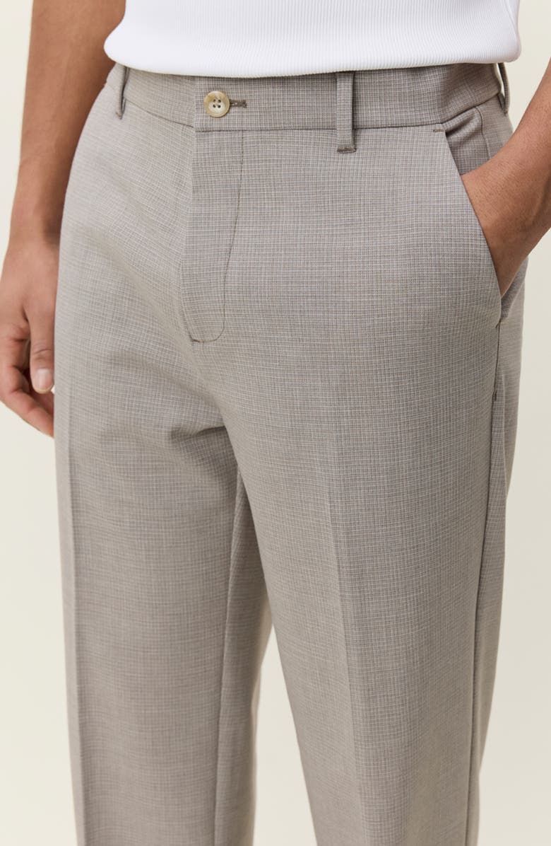 Les Deux Mini Check Pleated Pants, Alternate, color, Bungee Cord Brown