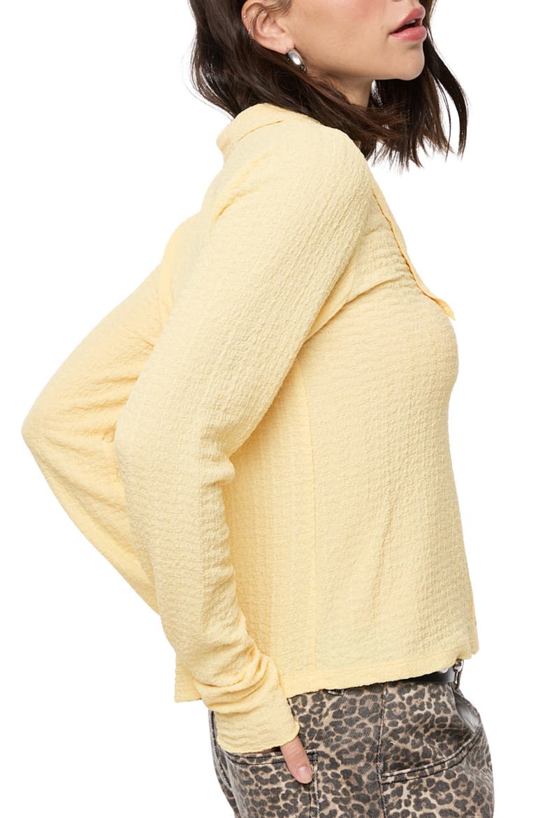 Textured Button-Up Knit Top, Alternate, color, DAISY
