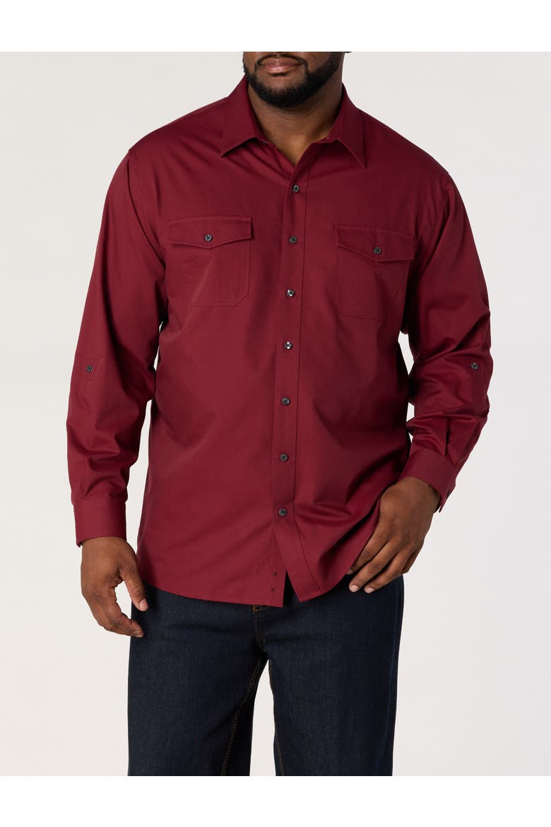 Big & Tall Slub Officer Sport Shirt, Alternate, color, WINDSOR WINE