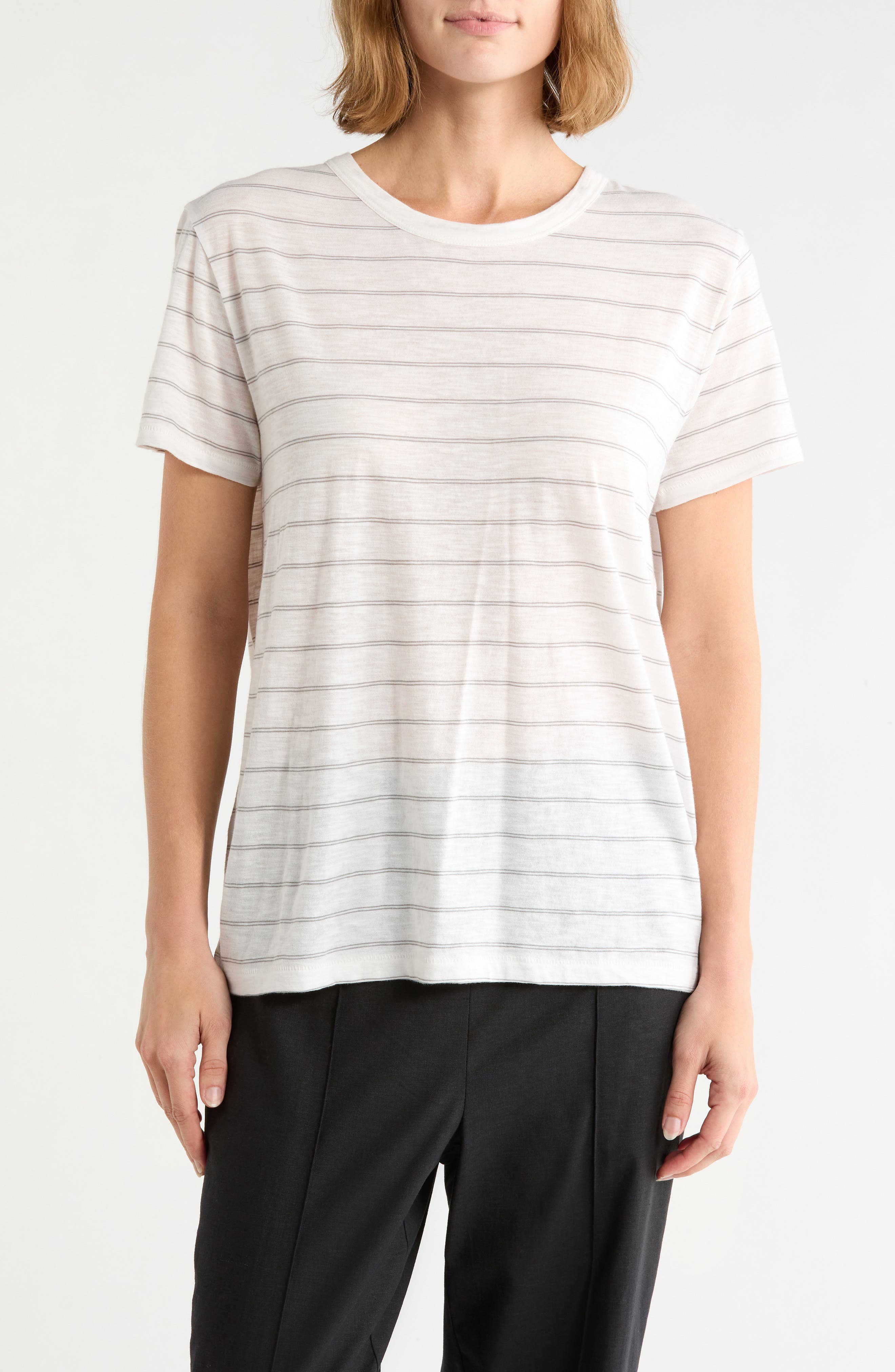 Striped Short Sleeve Crewneck T-Shirt