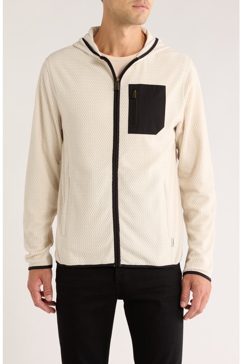 Vault Chevron Knit Zip Hoodie, Main, color, OATMEAL