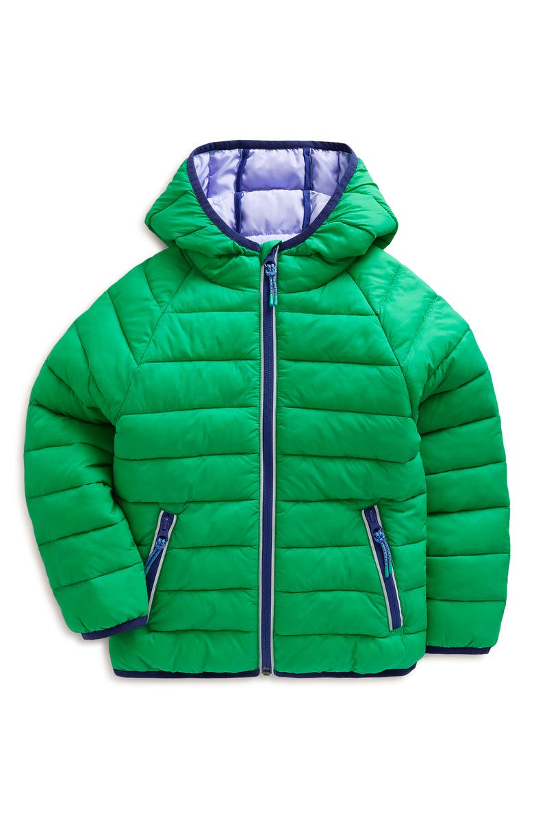 Mini Boden Kids' Pack Away Solid Quilted Zip-Up Hooded Jacket, Main, color, 