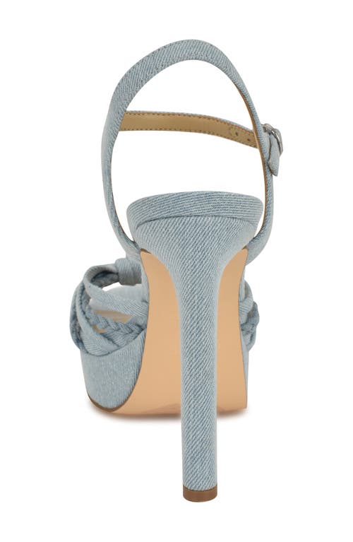 Nine West Waser Ankle Strap Platform Sandal In Light Blue