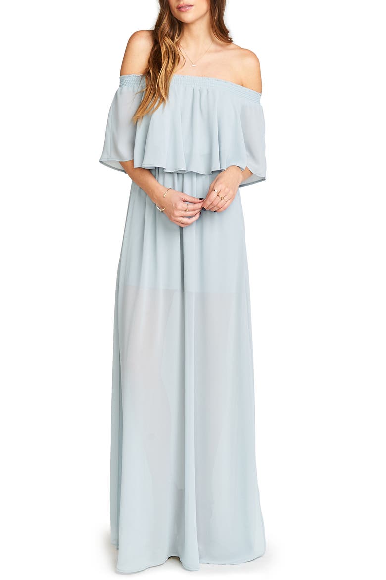 Hacienda Convertible Gown, Main, color, STEEL BLUE