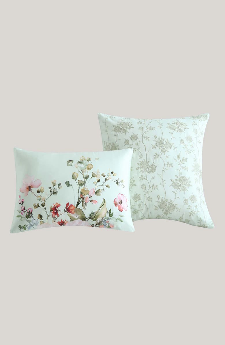 Bebejan Misty Rose 5-Piece Reversible Comforter Set, Alternate, color, Green