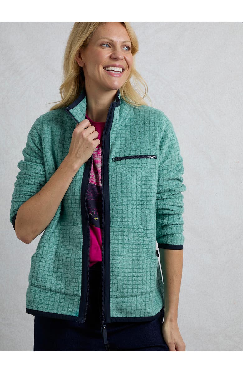 Weird Fish Tilly 1/4 Zip Grid Fleece, Main, color, Viridis