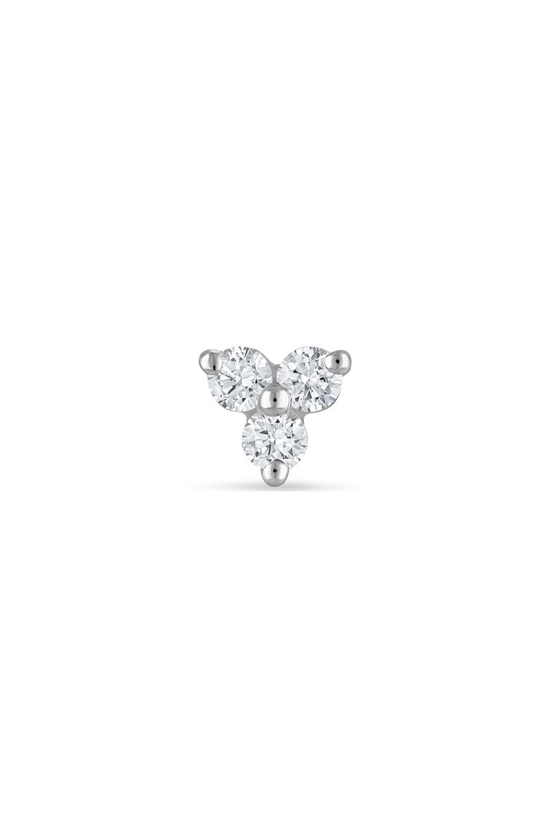 Diamond Trinity Threaded Stud Earring, Alternate, color, WHITE GOLD