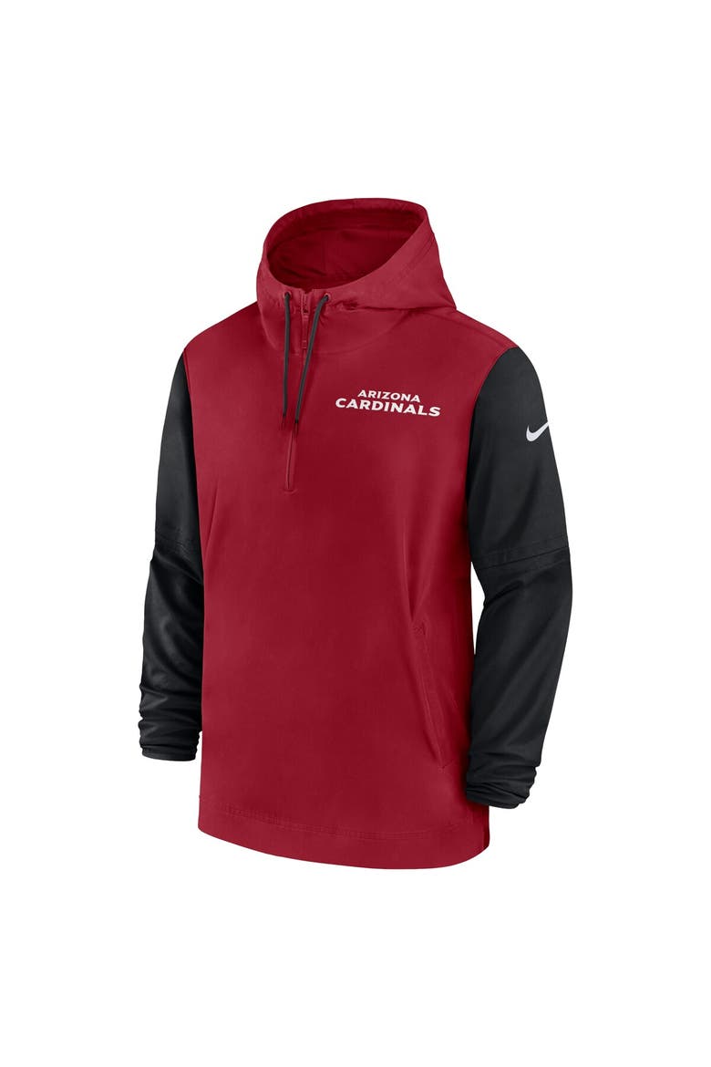 Men's Nike Cardinal/Black Arizona Cardinals 2024/25 Sideline Pre-Game Player 1/2-Zip Hoodie Jacket, Alternate, color, Cardinal