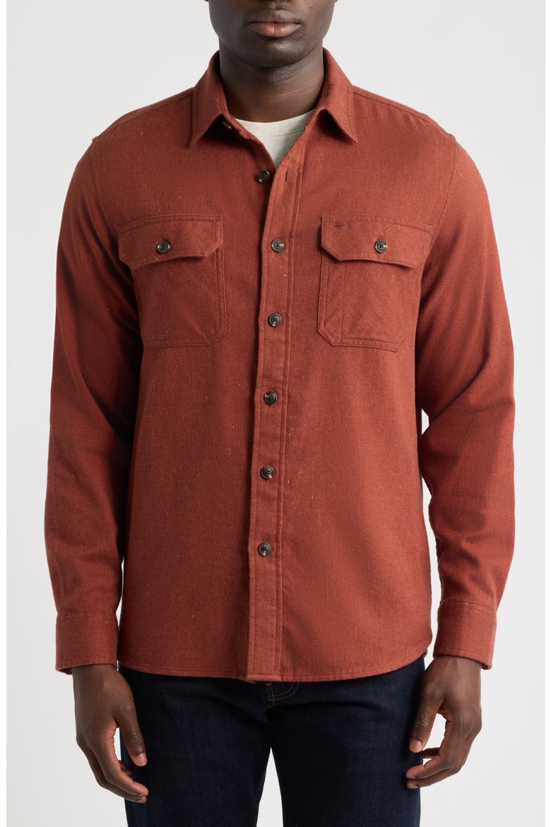 Burnside Flannel Shirt, Alternate, color, RED DONEGAL HEATHER