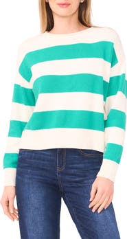 CeCe Stripe Roll Neck Sweater