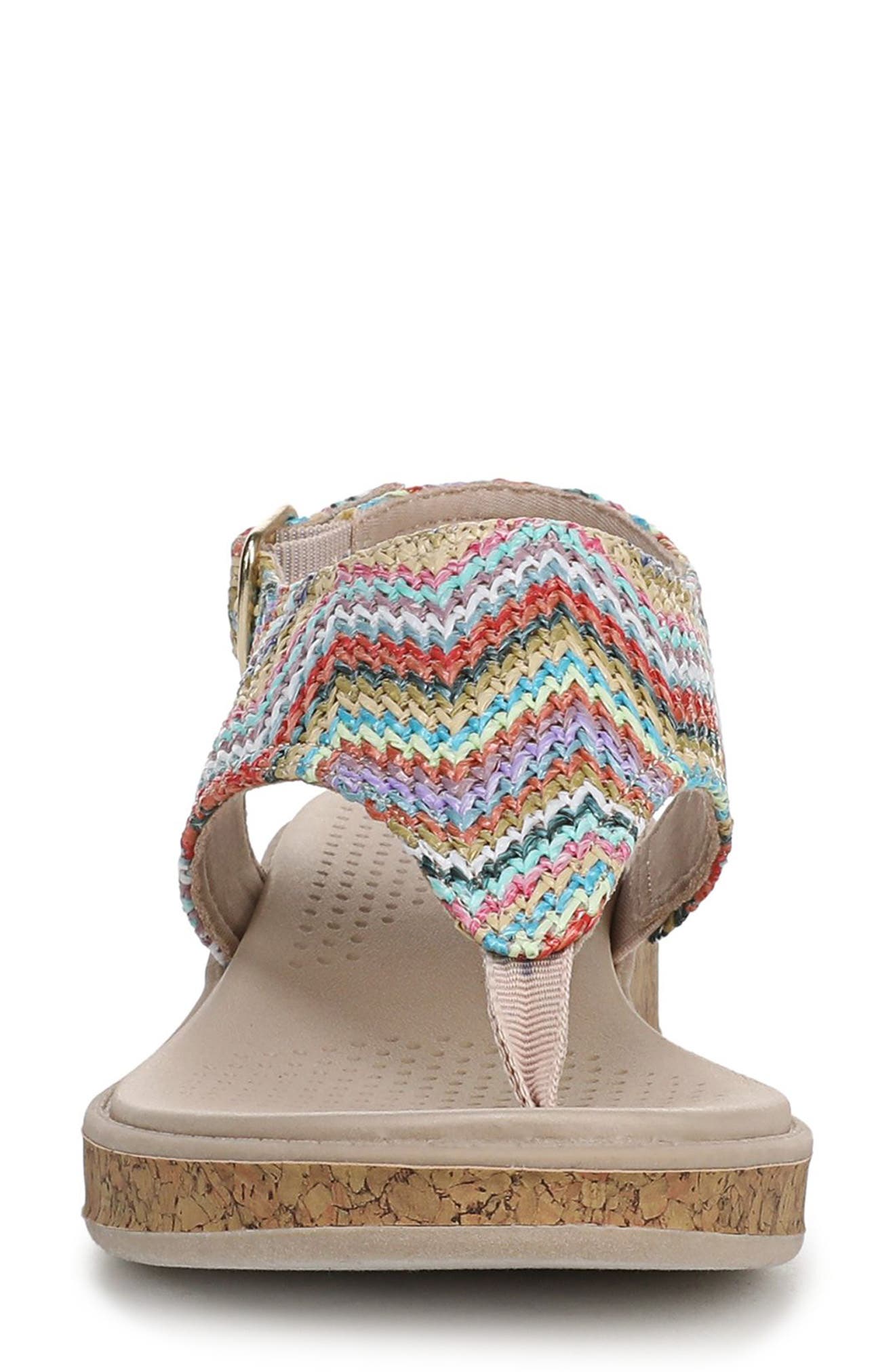 LifeStride Beachy Wedge Slingback Sandal, Alternate, color, Beige Multi - 250