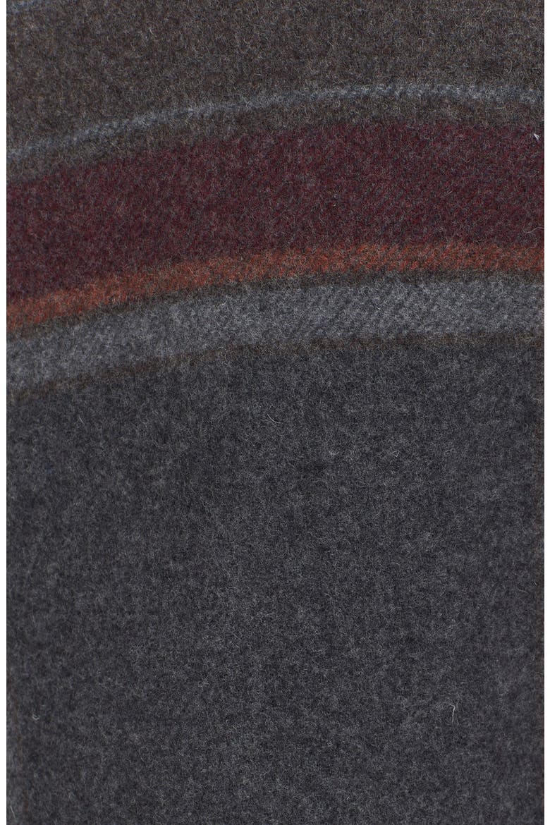 'Saiome' Plaid Wool Blend Poncho, Alternate, color, CHARCOAL/ BRICK MULTI