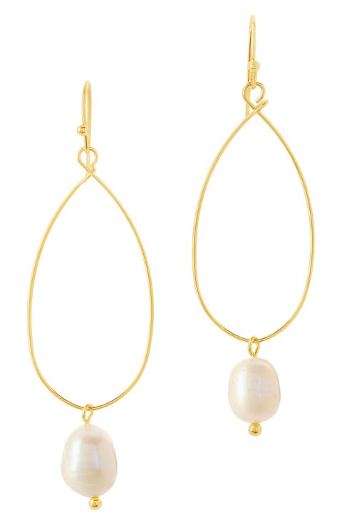 Genuine Pearl Teardrop Earrings