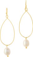 Sterling Forever Genuine Pearl Teardrop Earrings