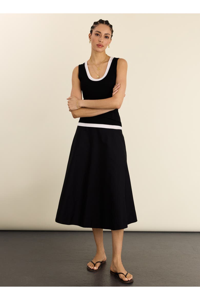Flossie Layered Tank, Alternate, color, Caviar Black & White