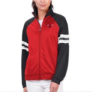 G-III 4HER BY CARL BANKS Women's G-III 4Her by Carl Banks Red Chicago Bulls Main Player Raglan Rhinestone Full-Zip Track Jacket