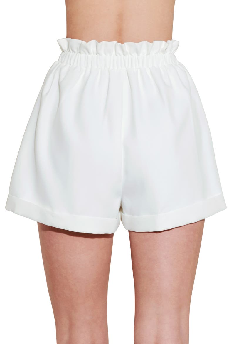 Elastic Paperbag Waist Shorts, Alternate, color, WHITE